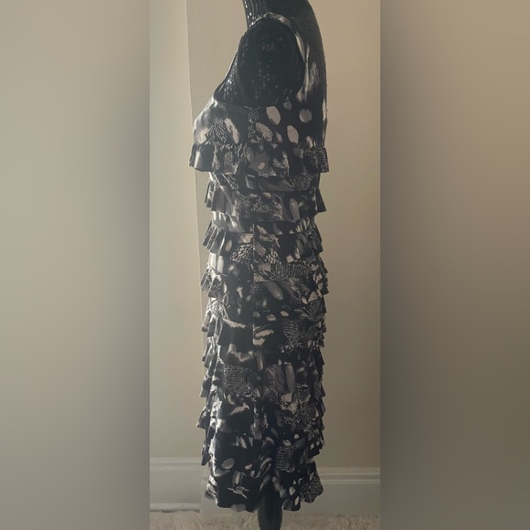 Tango Mango Black & White Ruffled Dress Size Small - Picture 4 of 12